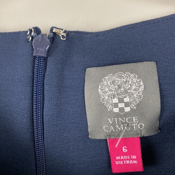 NWT New with Tags Vince Camuto 3/4 Sleeve Navy Shift Dress w/ Pockets Size 6 Mod - Picture 7 of 12